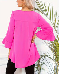 Utsvängd topp med rund halsringning