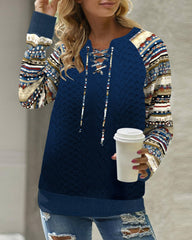 Avslappnad Sweatshirt Med Färgblock