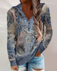 Huvtröja med paisleytryck