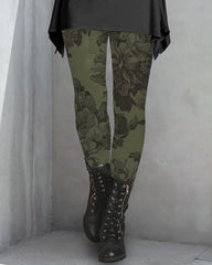 Eleganta leggings med blommönster