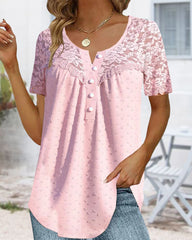 Kortärmad topp med V-ringning