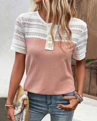 Kortärmad spetsblus