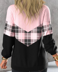 Ljusrosa tröja med stativkrage och dragkedja