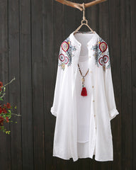 Mellomlang brodert cardigan