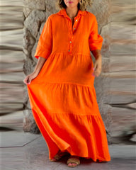 Enfärgad iögonfallande maxiklänning