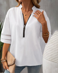 Enfärgad v-ringad blus