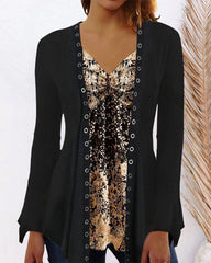 Långärmad topp med tryck