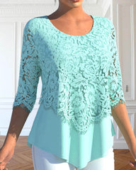 Rundhalsad spetsblus