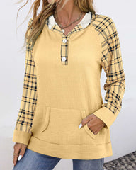 Patchwork luvtröja med rutigt tryck