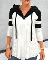 Långärmad Topp med Luva och Dragkedja