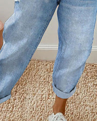 Avslappnad jeans med fickor