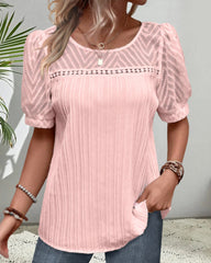 Puffärm T-shirt med rund hals