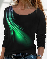 Topp med Rund Hals och Tryck