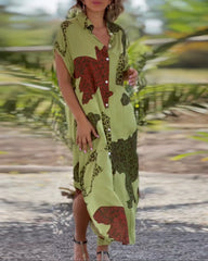 Kortärmad klänning i leopardtryck