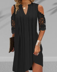 Elegant festklänning med spetsärmar