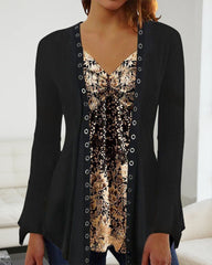 Långärmad topp med tryck