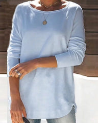 Trädgårdskrage enfärgad casual topp