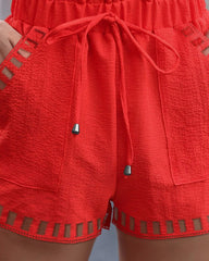 Enfärgade Utskurna shorts
