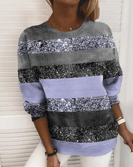 Randig tröja med rund hals