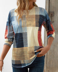Färgglad T-shirt med rund hals