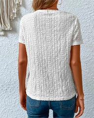 Enfärgad T-shirt med rund hals