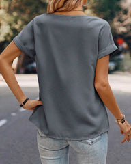 Kortärmad t-shirt med rund hals