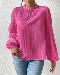 Puffärm elegant enfärgad blus