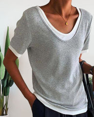 Casual enfärgade T-shirts