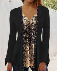 Långärmad topp med tryck