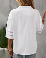 Enfärgad v-ringad blus