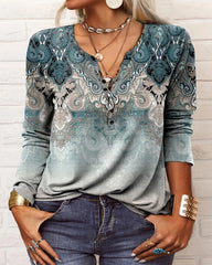 Paisley Långärmad Topp