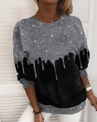 Randig tröja med rund hals