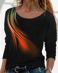 Topp med Rund Hals och Tryck