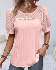 Puffärm T-shirt med rund hals