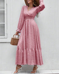 Maxiklänning med pricktryck