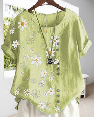 Lös kortärmad skjorta i bomull