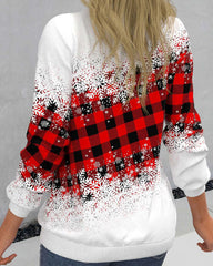 Snöflinga tröja med rutigt tryck