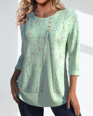 Topp med rund nacke och tryck