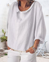 Lös enfärgad skjorta