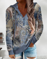 Huvtröja med paisleytryck