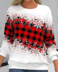 Snöflinga tröja med rutigt tryck