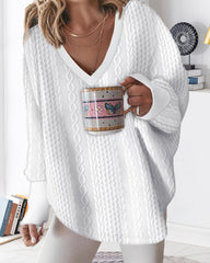 V-halsad långärmad tröja