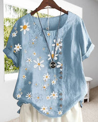 Lös kortärmad skjorta i bomull