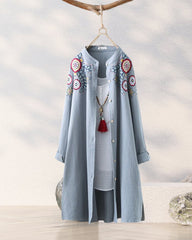 Mellomlang brodert cardigan