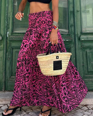 Casual kjol med tryckt mönster