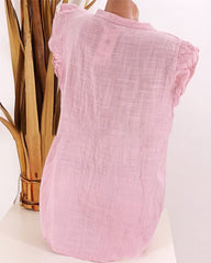 Topp med enfärgad med V-ringad