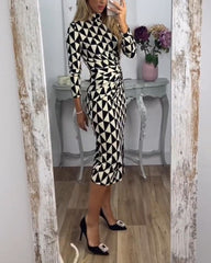 Bodycon Klänning med geometriskt tryck