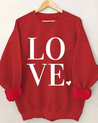 Sweatshirt med bokstavs- och kärlekstryck