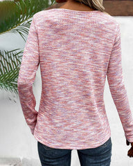 V-ringad avslappnad topp med knappar