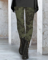 Eleganta leggings med blommönster